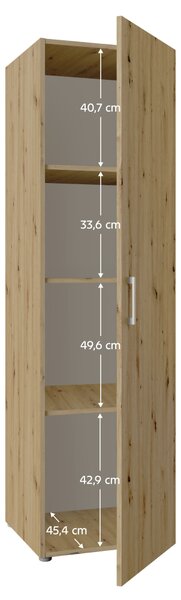 KONDELA Skříň 1D, policová, dub artisan, ROMER NEW TYP 1