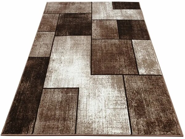 Geometrický kusový koberec 150x300 cm DEMIAN - hnědý / béžový