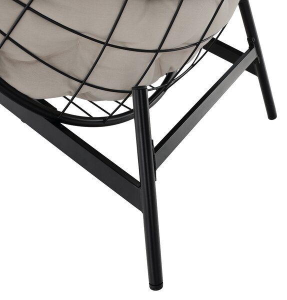 KONDELA Zahradní křeslo, bílá-Ivory/černá, NEO