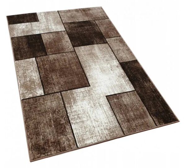 Geometrický kusový koberec 150x300 cm DEMIAN - hnědý / béžový