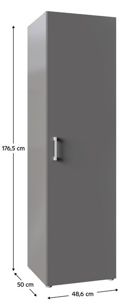 KONDELA Skříň 1D, policová, grafit, ROMER NEW TYP 1