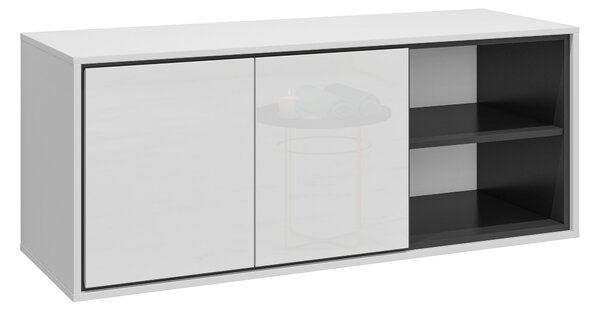 Koupelnová skříňka 120 cm AMPHION pod umyvadlo - bílá / černá