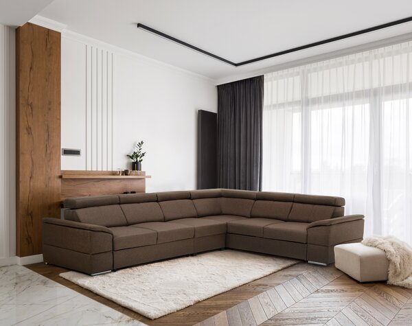 KONDELA Sedací souprava, látka šedohnědá Taupe, SEGORIA LUX