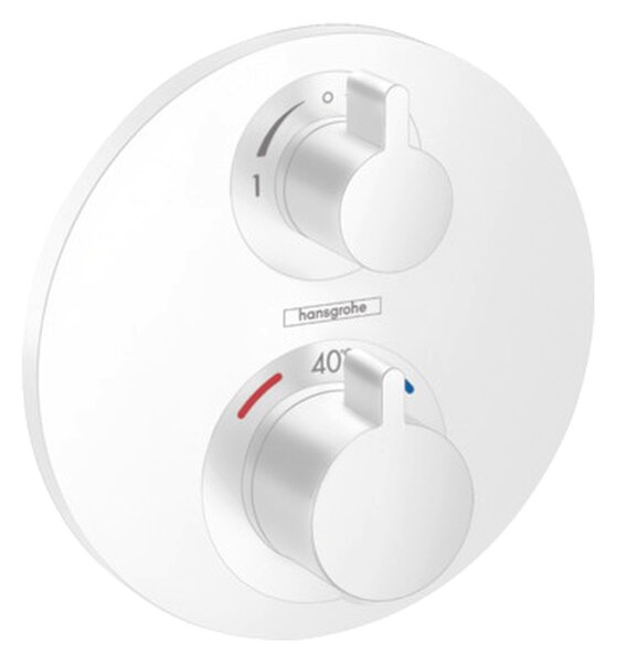 Hansgrohe Ecostat S, termostatická baterie pod omítku na 2 spotřebiče, matná bílá 15758700