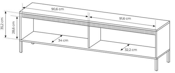 Široký TV stolek 187 cm MOULTON - béžový