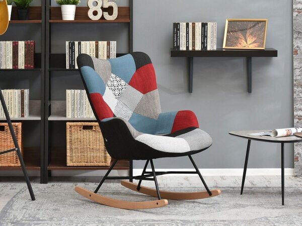 Křeslo Sibyla (patchwork + černá). Akce -15%