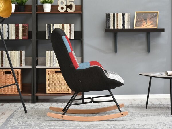 Křeslo Sibyla (patchwork + černá). Akce -15%