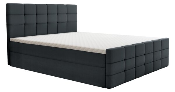 KONDELA Boxspringová postel, 140x200, šedá, BEST