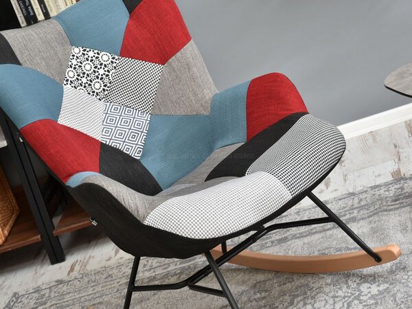 Křeslo Sibyla (patchwork + černá). Akce -15%