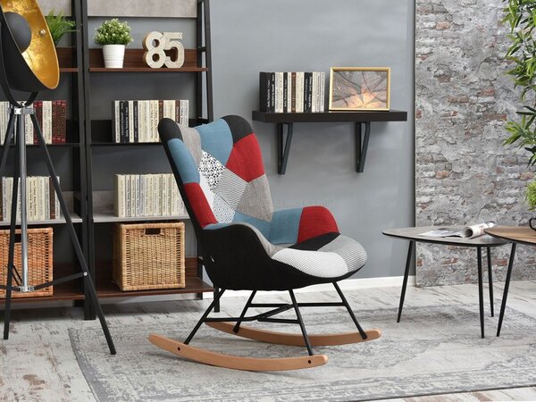 Křeslo Sibyla (patchwork + černá). Akce -15%
