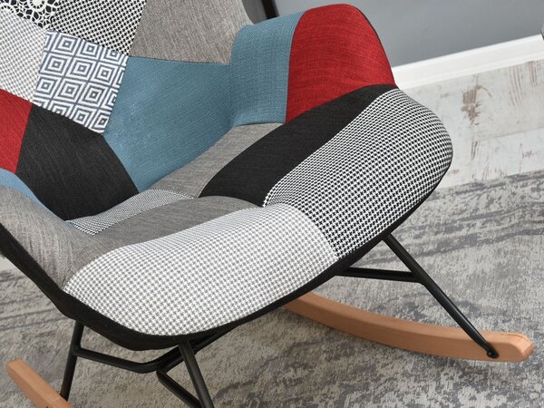 Křeslo Sibyla (patchwork + černá). Akce -15%