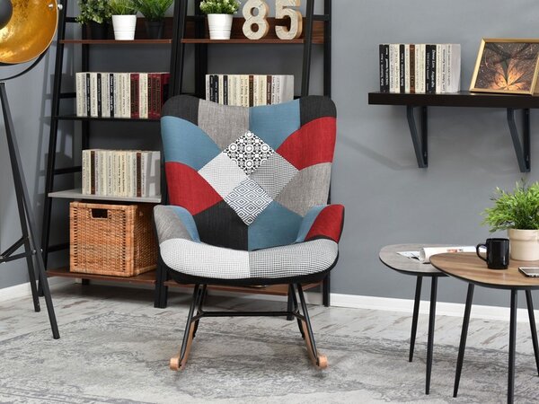Křeslo Sibyla (patchwork + černá). Akce -15%