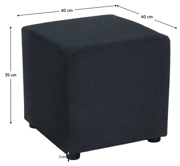 KONDELA Taburet, látka Twist, tmavě šedá, REGOR