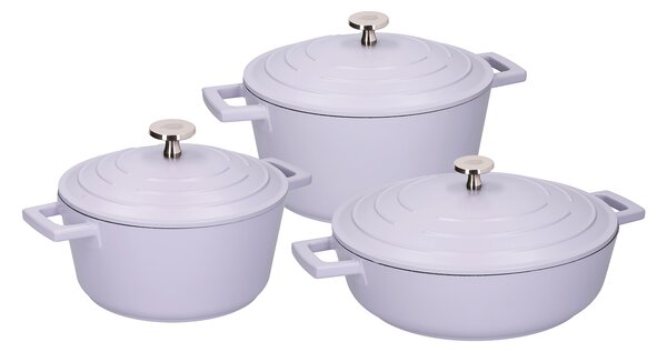 Sada Hrnců MasterClass 20, 24 a 28 cm (4 l) nepřilnavé levandulové MCMCRDLAV3