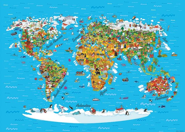 Dětská fototapeta na míru Dětská Mapa Světa | Výroba na míru | DFTNS2441