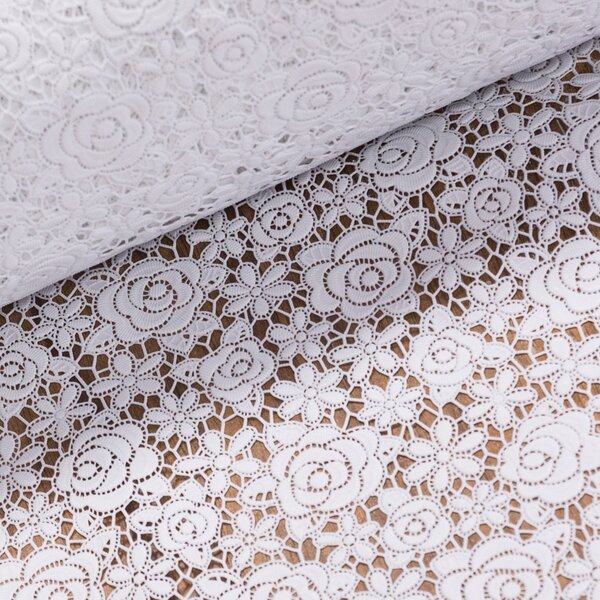 Ubrus PVC / štola DUTCH 2927, krajka, růžička bílá, š.50cm (metráž)