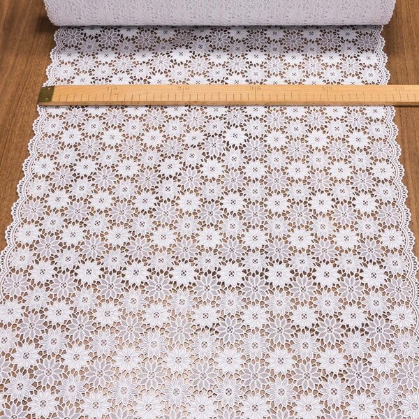 Ubrus PVC / štola DUTCH 2944, krajka, květina bílá, š.50cm (metráž)