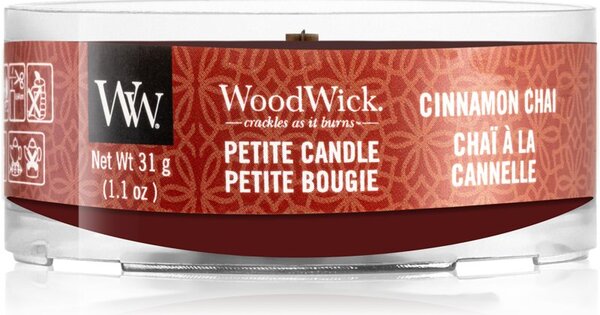 Woodwick Cinnamon Chai votivní svíčka s dřevěným knotem 31 g