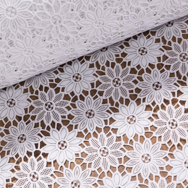 Ubrus PVC / štola DUTCH 2944, krajka, květina bílá, š.50cm (metráž)