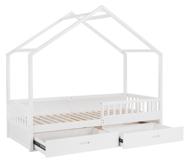 KONDELA Montessori postel, 90x200, bílá, masiv, BIANKA