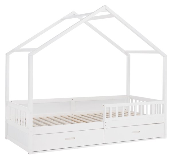 KONDELA Montessori postel, 90x200, bílá, masiv, BIANKA
