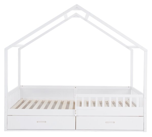 KONDELA Montessori postel, 90x200, bílá, masiv, BIANKA