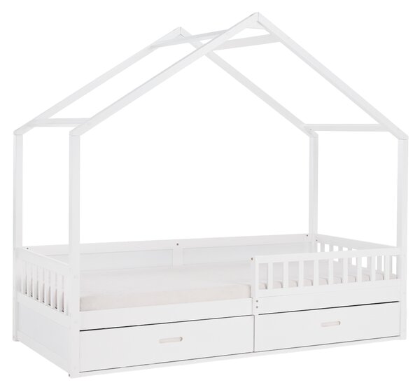 KONDELA Montessori postel, 90x200, bílá, masiv, BIANKA