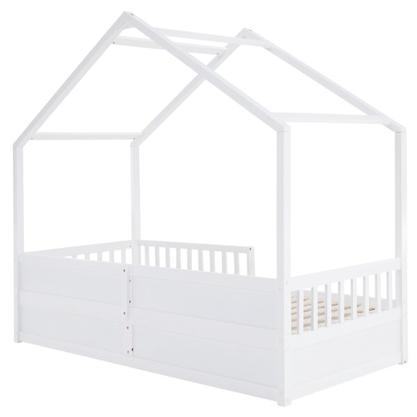 KONDELA Montessori postel, 90x200, bílá, masiv, BIANKA
