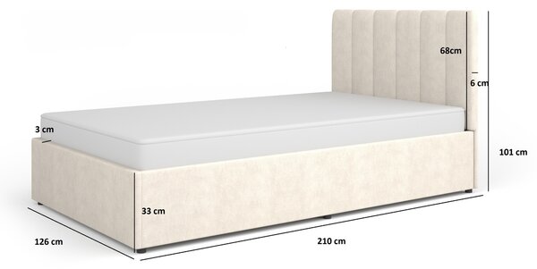 Jednolůžková čalouněná postel 120x200 AUROVA - šedá