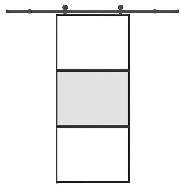 Posuvné dveře s kováním 90x205 cm tvrzeného sklo a hliník 3332951