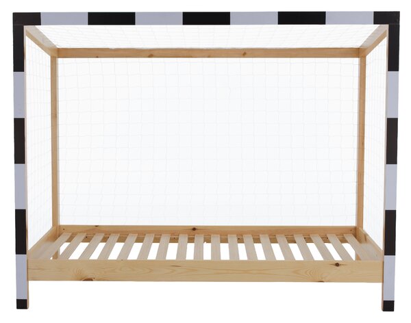 KONDELA Montessori postel, přírodní/bílá/černá, 90x200, FUTAL