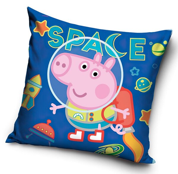 Carbotex dětský povláček PRASÁTKO PEPINA (PEPPA) TOMÍK MALÝ ASTRONAUT, modrý, 40x40cm