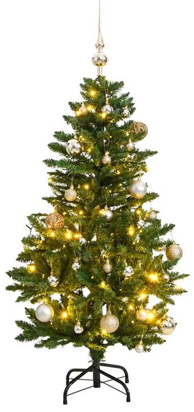 Umělý sklápěcí vánoční stromek se 150 LED a koulemi 120 cm 3210093