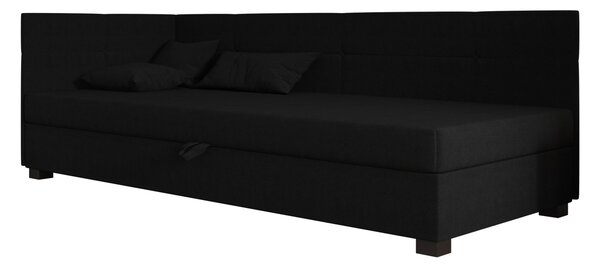 Jednolůžková čalouněná postel 90x195 LOCIKA PLUS 1 - černá
