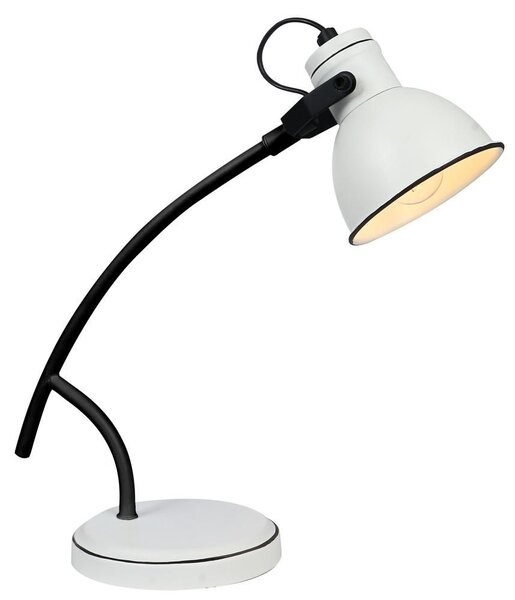 Moderní stolní čtecí lampa ZUMBA - 1xE14, 40W, bílá / černá