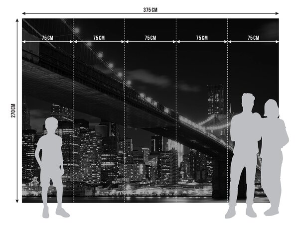 Fototapeta na míru Brooklynský Most v Noci | Vliesová fototapeta na zed' | DFTNS2469