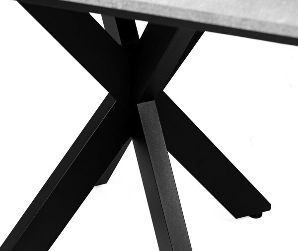 Designový jídelní stůl 90x90 MUKILTEO - mramor bílý / lesklý bílý / černý