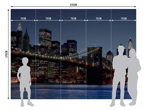 Fototapeta na míru Brooklynský Most Při Západu Slunce | Vliesová fototapeta na zed' | DFTNS2472