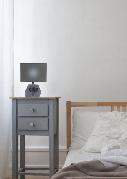 Stolní moderní lampa ANIMI - 1xE14, 40W, tmavá šedá