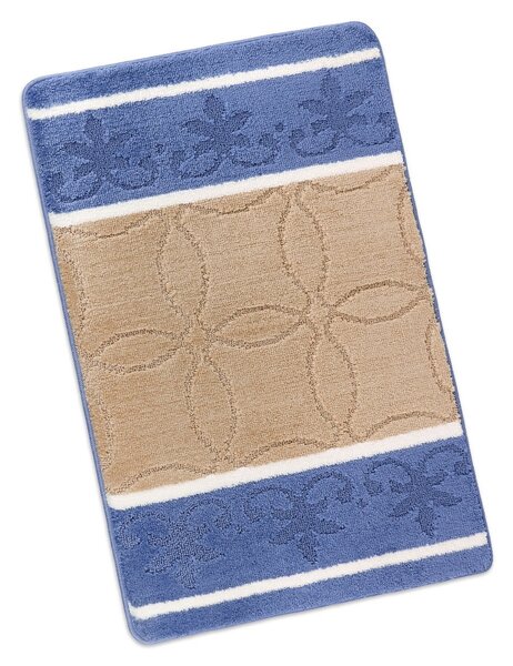 Bellatex Koupelnová předložka BANY, ORNAMENT MODRO-BÉŽOVÝ, 60x50cm na WC