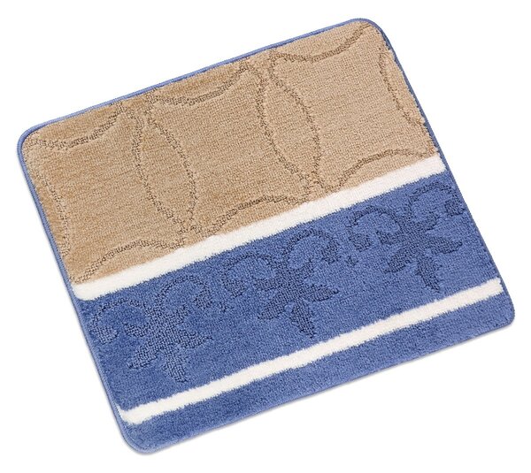 Bellatex Koupelnová předložka BANY, ORNAMENT MODRO-BÉŽOVÝ, 60x50cm na WC