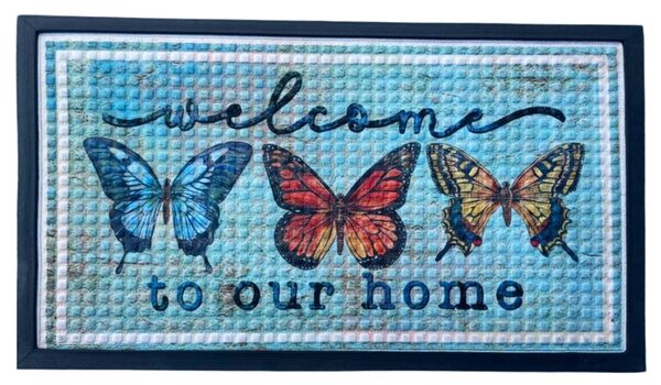 Home Elements Rohožka Home motýli, gumová + PP 45 x 75 cm