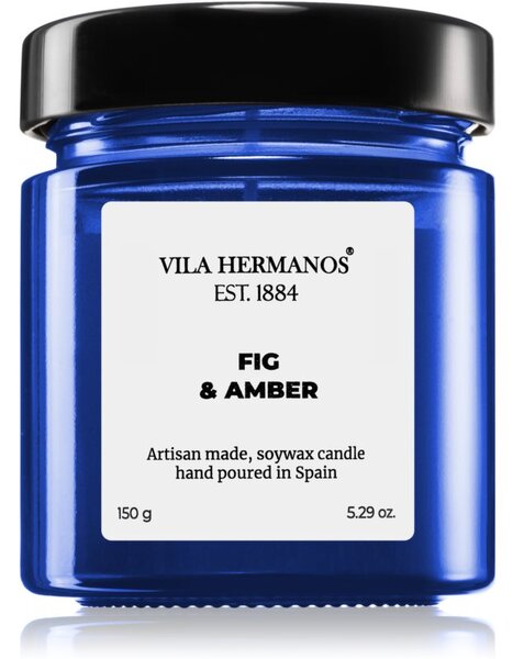 Vila Hermanos Apothecary Cobalt Blue Fig & Amber vonná svíčka 150 g