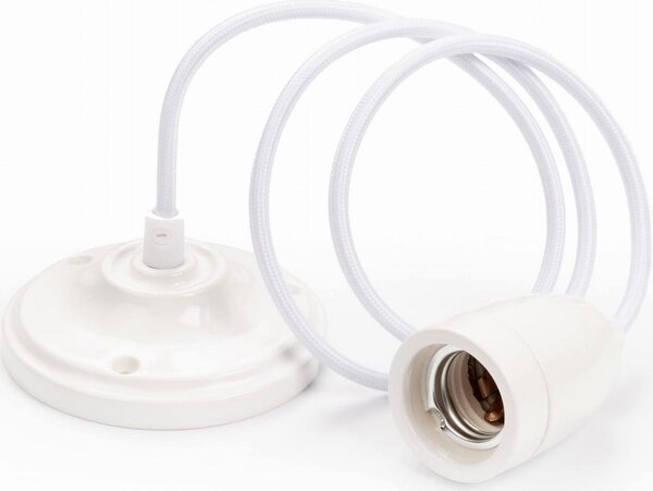 Ceramic - bílý závěsný kabel s objímkou E27/100 cm