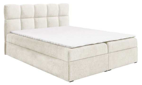 KONDELA Boxspringová postel, 200x200, smetanová, NEGRY