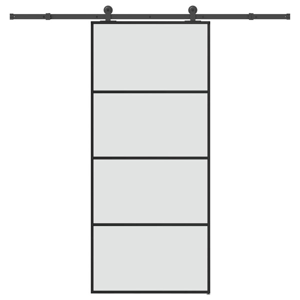 Posuvné dveře s kováním 90x205 cm ESG sklo a hliník 3332872
