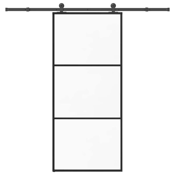 Posuvné dveře s kováním 90x205 cm ESG sklo a hliník 3332807