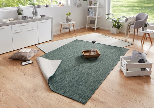 NORTHRUGS - Hanse Home koberce Kusový koberec Twin-Wendeteppiche 103095 grün creme – na ven i na doma - 80x250 cm