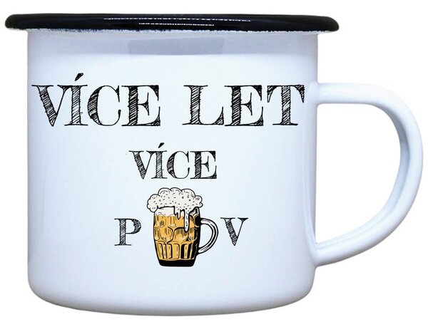 Smaltovaný plecháček Více let více PIVA Objem: 330 ml