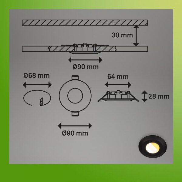 Briloner 7589035-SADA 3xLED Stm koup podh svíti KLIRA LED/4,9W/230V IP44 černá